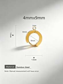 6 móc khuyên tai bằng thép không gỉ 304 mạ vàng 18K, phụ kiện khuyên tai tự làm đơn giản và tiện dụng. - 6 chiếc - Xem 3