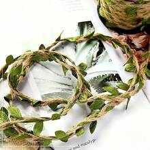 1 Roll (9.75m) Hemp Rope – Heavy-Duty And Wear-Resistant Twine With Natural Green Leaf Patterns And A Vintage Pastoral Style. Made Of Sturdy Jute Fiber And Designed With Eucalyptus Vines, It Delivers A Strong Cozy Atmosphere. Ideal For Realistic Room Decoration And A Premium Gift Option For Mother's Day. - Multicolor - View 6