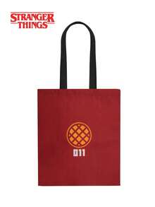 Netflix 1 buah Tas Tote Kanvas Merah Bergambar Wafflegorgon Eleven Stranger Things, Dapat Digunakan Kembali - MultiWarna - View 6