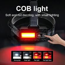 100000LM Potente Linterna Frontal LED Luz Recargable Sensor Camping Cabeza Linterna Blanca/Amarilla Larga Distancia Lámpara Frontal - negro - Ver 7