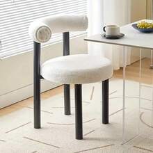 Makeup Vanity Chair,Soft Padded Seat With Backrest, Modern Bedroom Dressing Chair Make Up Stool Home Decor - Black - View 5