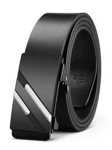 1PC Men's Belt Fashion Versatile Black Belt Casual Business Gold Belt Young Middle-Aged Silver Belt Gift For Boyfriend Elder Belt Suitable For Daily Life - Multicolor - View 12
