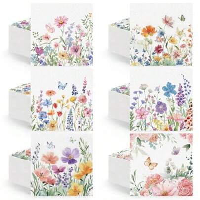 150 servilletas de papel florales de 5 x 5 pulgadas para decoupage servilletas desechables de flores de cóctel toallas de mano decorativas para primavera verano picnic baño boda ducha