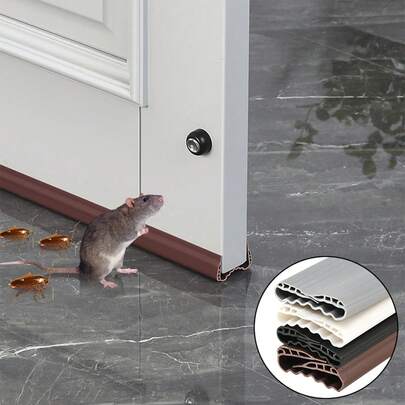 1 Miếng Gioăng Khe Cửa Đôi, Gioăng Đáy Cửa An Toàn, Gioăng Chống Thời Tiết Tự Dính Cho Khung Cửa, Cạnh Cửa & Đáy Cửa, Chống Gió, Cách Nhiệt & Chống Va Chạm, Vật Dụng Cần Thiết Trong Gia Đình