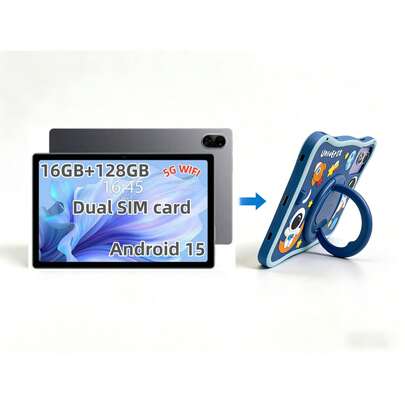 TenYide 10.1英寸安卓儿童平板电脑，128GB/256GB存储空间，支持学习应用、视频通话、电子书、电影/视频、双卡双待、蓝牙、GPS、WiFi