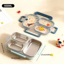 900ML 304 Stainless Steel Lunch Box With Compartments,Divided Bento Box, Sealed Leak-Proof Lunch Container, Portable Large Capacity Fruit Salad Food Storage Container,Hot Water Heatable,Dishwasher & Microwave Allowable,Suitable For Students And Adults Use In Home, School, Office, Picnic,Back To School - Multicolor - View 16