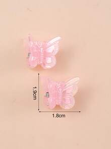 60 piezas de lindos pasadores de mariposa mini y coloridos, adecuados para niñas, regalo del Día de la Madre - Rosa - Ver 5