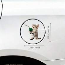 Cute Pet Cat Car Fuel Tank Sticker, Car Decal, Auto Decoration - Decorative Stickers - View 3
