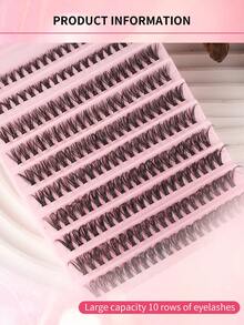 200pcs Faux Mink Lashes - D Curl, Natural Lightweight, Reusable DIY Set, Lash Clusters, Individual Lashes, False Lashes, Eyelashes - D - View 8