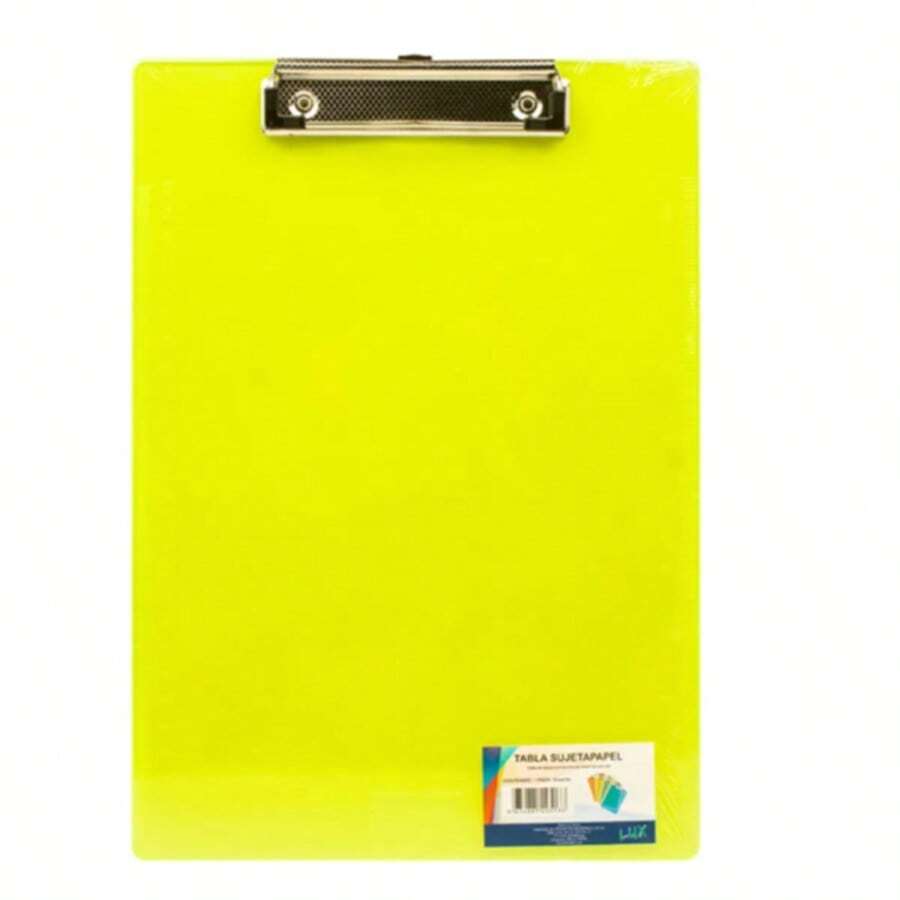Tabla Plastico Carta Sujeta Papeles Colores - Amarillo - Ver 1