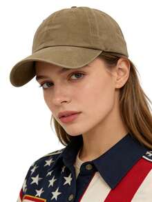 1pc Women's Vintage Soft Crown Distressed Baseball Cap, Classic Versatile Snapback Hat, Sun Protection Casual Outdoor Wear,Summer,Beach - 1Pc - View 2