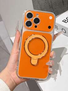 1个二合一支架保护壳，防摔全包手机壳，适用于 11/12/13/14/15/16/17/PROMAX - 橘色 - 查看 2