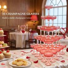 Bộ ly cocktail trong suốt, bao gồm ly Martini, ly Champagne và ly Cocktail, thích hợp cho tiệc sinh nhật, Ngày Valentine, Lễ Phục Sinh, đám cưới, lễ hội và các buổi dã ngoại, v.v. / Bộ đồ ăn cao cấp và trang nhã, lý tưởng cho đám cưới, các sự kiện cocktail và trang trí quầy tráng miệng, có thể tái sử dụng và chống vỡ. - Xem 10