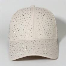 Rhinestone Studded Baseball Cap For Women, Sparkly Bling Bling Trucker Hat, Adjustable Fashion Sun Hat For Summer - Black Rhinestones - View 6