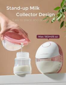 Momcozy Hands-Free Breast Pump For On-The-Go Use | M6, Portable Breast Pump For Optimal Milk Flow, Dual Seat Flange For Better Fit And More Discretion, 3 Modes And 9 Levels, 24 Mm – 1 Piece, Color: Red - 灰色 - 查看 5