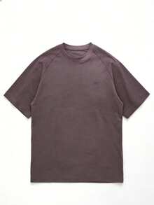 Camiseta de manga corta casual de verano para hombres, camiseta superior estampada, transpirable y cómoda de moda - Púrpura polvoriento - Ver 6