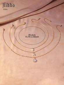 Hihho 三件套精致锆石项链，椭圆形简约时尚，方形精致优雅，圆形奢华闪耀。纤细的链条贴合颈部线条，修饰脸型，是生日、情人节的绝佳礼物，传递真挚情感，全年展现她优雅的气质。 - 鎖骨鏈 - 查看 7