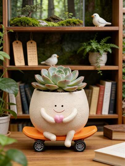 Face-Shaped Planters Are Adorable Indoor Planting Containers, And Skateboard-Shaped Faces Are Also Interesting. They Are Great For Planting Succulents And Other Outdoor Plants, And Make An Ideal Gift For Mothers And Home Decor.