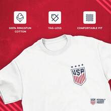The Victory Officially Licensed USA Adult Women's National Soccer Team Name & Number T-Shirt - 白色 16 號 - 查看 4