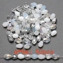 50 hạt/gói, hạt thủy tinh hình giọt nước lỗ giữa 6*8mm, nhiều màu sắc, nguyên liệu làm trang sức DIY phù hợp cho giày dép, quần áo, mũ, túi xách, phụ kiện, mũ đội đầu, dây đeo eo, móc khóa, mặt dây chuyền điện thoại, v.v. - Giọt nước lỗ vừa 6*8 mm (50 cái) - Xem 18