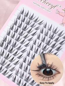 100pcs Cluster Sunflower False Eyelashes, Lightweight Natural Look False Lashes, DIY Personal Eyelashes, Suitable For Beginners Daily Party Makeup - C - View 7