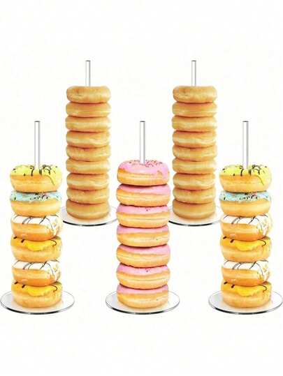 Acrylic Donut Display Stand - Multi-Tier Donut, Bagel And Dessert Stand - Suitable For Party, Christmas, Birthday And New Year - Transparent Acrylic Donut Rack With Sturdy Base - Stackable Donut Display Stand