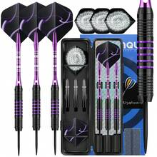 HUANQU 3pcs Professional Dart Set, Full Set Of Professional Hard Darts, Includes 3 Darts + 3 Shafts + 3 Flights + 1 Dart Sharpener + 1 Storage Box, Durable And Shock-Resistant, Perfect For Competition, Practice And Home Entertainment, Holiday Gift - Multicolor - View 12