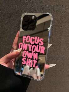 Focus On Your Own Pattern Mirror Anti-Fall Sleeve Phone Case Compatible With IPhone 13/11/17/16/14/15/15pro/15 Plus/15 Promax/7plus/8plus/X/Xs Max/Xr/11pro/12pro/13pro/14pro/12mini/13mini/11promax/12promax/13promax/14promax/14plus/17pro/17Air/6/6s Plus/7/8/16Pro/16plus/16promax/Se2/17promax - 款式1(1件) - 查看 4