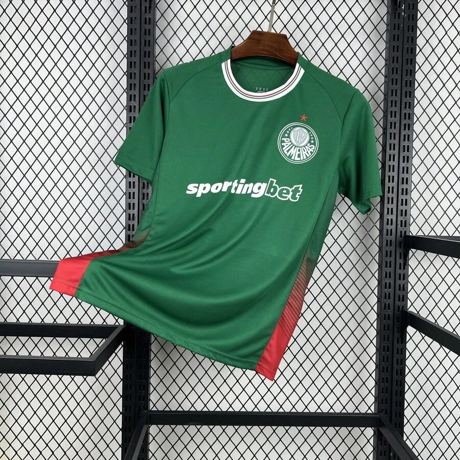 New Palmeiras Jersey With Red Stripe, Men's Fan Version, High Quality, Size 25/26 - Green - View 1