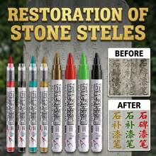 1 bút đánh dấu phục chế bia đá, màu vàng/đỏ/xanh lá/đen, bút thư pháp khô nhanh, chống phai màu. - Nhiều màu - Xem 5