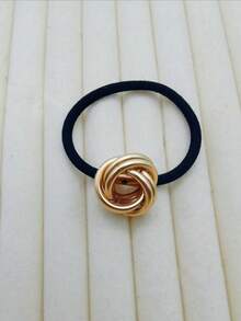 Geometric Metal Hair Tie, Suitable For Thick Hair, Gold Hair Accessory, Elastic Hair Tie Won't Damage Ponytail, Hair Accessories - Multicolor - View 13