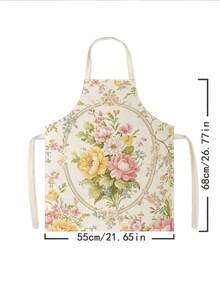 1pc, Lavender Pattern Polyester Apron, Suitable For Cooking, Baking, And Gardening - Can Be Used As Attire For The Kitchen And Dining - Multicolor - View 3