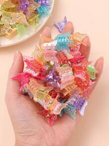 60pcs Cute Mini Colorful Butterfly Hair Clips, Suitable For Girls, Mother's Day Gift - Multicolor - View 4