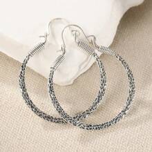 Fashionable Retro Round Earrings, Suitable For Various Occasions, An Ideal Gift For Her - Silver - View 1