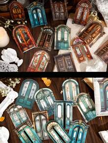 10 piezas/paquete Pegatinas de tarjeta dura de la serie Patio Vintage, diseños diversos, diseño hueco exquisito, materiales decorativos de scrapbooking retro, suministros de oficina y regreso a la escuela - A - Ver 8