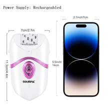 1pc Women's Electric Hair Remover, Cross-Border Rolling Depilator, Underarm Leg Private Part Hair Removal Device - View 2