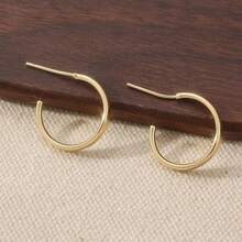 Fashionable Elegant Gold Hoop Earrings, Suitable For Daily Wear And Vacation, Ideal Gift For Her - Gold - View 2