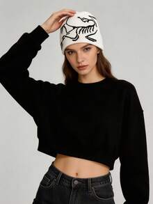 1 款可爱小鸟图案男女通用针织帽，秋冬季字母针织帽，冬季服装搭配推荐礼物 - C - 查看 3