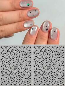 FULL BEAUTY 全息迷你星星美甲贴纸 Y2K 美甲混合尺寸镜面五角星朋克美甲 IN 春夏滑贴美甲适合女性和女孩 DIY 美甲用品 - 彩色 - 查看 19