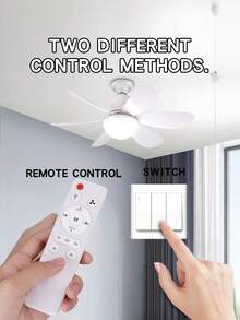 1pc Multifunctional E27 Socket Ceiling Fan, Noiseless Ceiling Fans Dimmable Led Lights,30W Small Light Bulb/Ceiling Fan, Easy Install, Ideal For Bathroom, Bedroom, Kitchen, Living Room - one-size - View 7