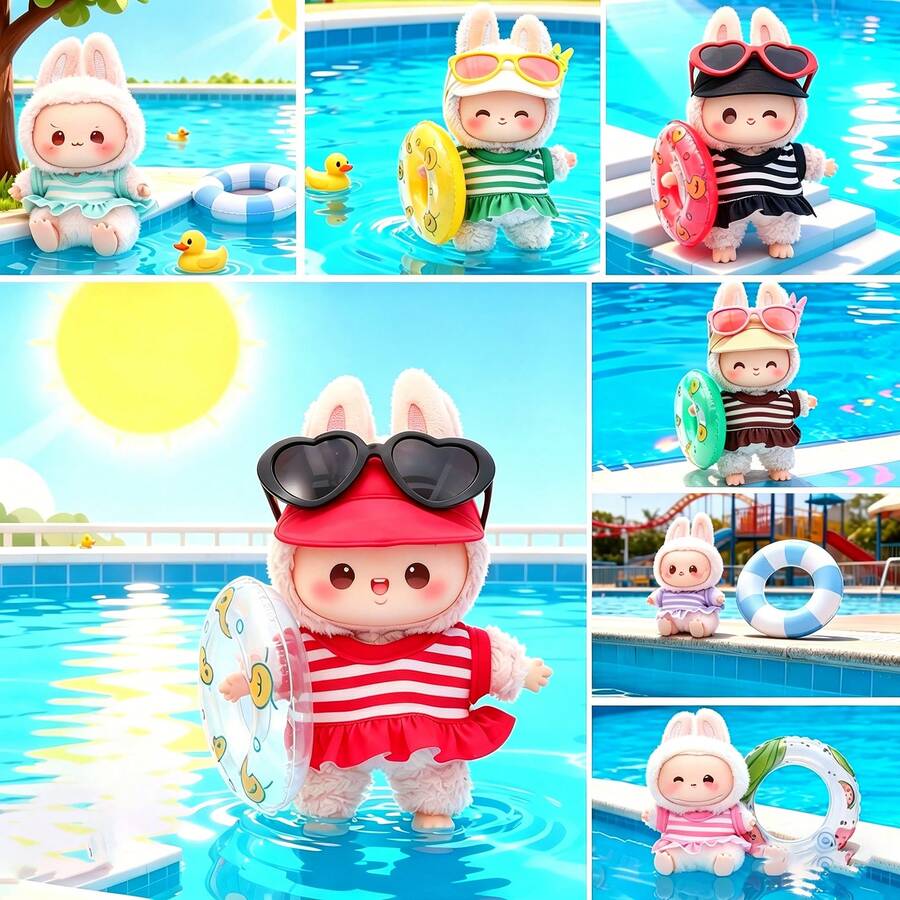 2/4pcs 15-17cm 1st/2nd/3rd Generation Swimsuit Series Set - Limited Edition Super Cute Doll Costume, Pendant Highly Eye-Catching, Back To School Gift (Doll Not Included) - Multicolor - View 1