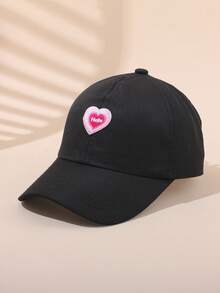 Gorra de béisbol para mujer con bordado de corazón y letra "Hola", sombrero casual de unicolor ajustable, accesorio de moda para el verano - sombrero de cola de caballo de Holle - Ver 17