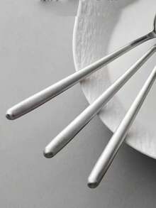 304 Stainless Steel Korean Style Rice Spoon, High-Quality Ins Aesthetic Long Handle Spoon, Household Dining Spoon, Soup Spoon, Mixing Spoon - View 4