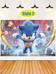 Sega 85*120厘米卡通主题背景布，适用于生日派对装饰、户外用餐、生日派对用品、情人节、感恩节、新年和生日派对装饰背景，派对装饰用品 - 多色 - 查看 14