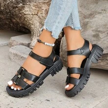 Women's New Casual, Elegant, Fashion College Style Student Sandals - Black - View 3