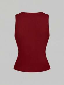 Áo tank top dệt kim không tay họa tiết sao biển, thời trang, giản dị, đa năng, quyến rũ, thích hợp mặc đi biển mùa hè, đi nghỉ mát cho nữ. - Màu Đỏ Sâu - Xem 8