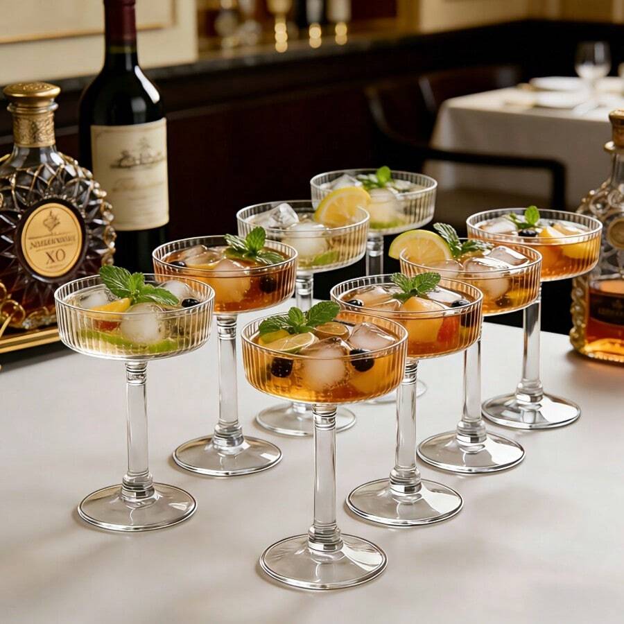 Bộ ly cocktail trong suốt, bao gồm ly Martini, ly Champagne và ly Cocktail, thích hợp cho tiệc sinh nhật, Ngày Valentine, Lễ Phục Sinh, đám cưới, lễ hội và các buổi dã ngoại, v.v. / Bộ đồ ăn cao cấp và trang nhã, lý tưởng cho đám cưới, các sự kiện cocktail và trang trí quầy tráng miệng, có thể tái sử dụng và chống vỡ.
