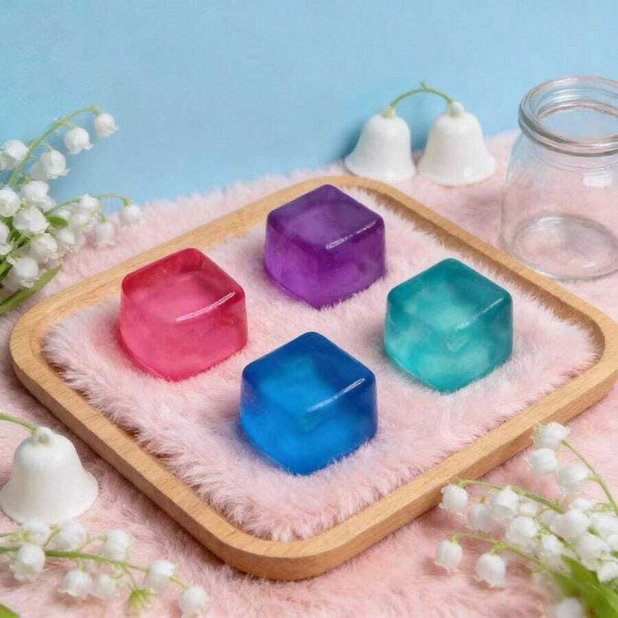 1个透明立方体挤压玩具，减压小工具，手持桌面玩具，高品质舒缓压力玩具，拍照道具 - 方形 - 查看 1