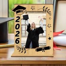 2026 Graduation Photo Frame, Suitable For All Seasons As A Gift. Lightweight Square Vertical Wooden Frame, Single Photo Frame, Vertical Design For Displaying Diplomas, Graduation Decorations Or Display Purposes. - Classic - View 6