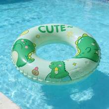 充气恐龙游泳圈，可爱游泳圈，沙滩派对水上玩具 - 綠色 - 查看 3